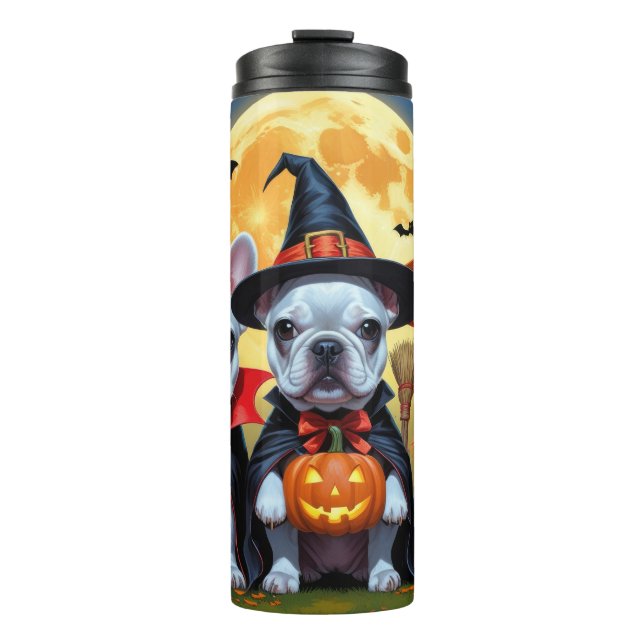 French Bulldogs Pumpkin Halloween Funny  Thermal Tumbler (Front)
