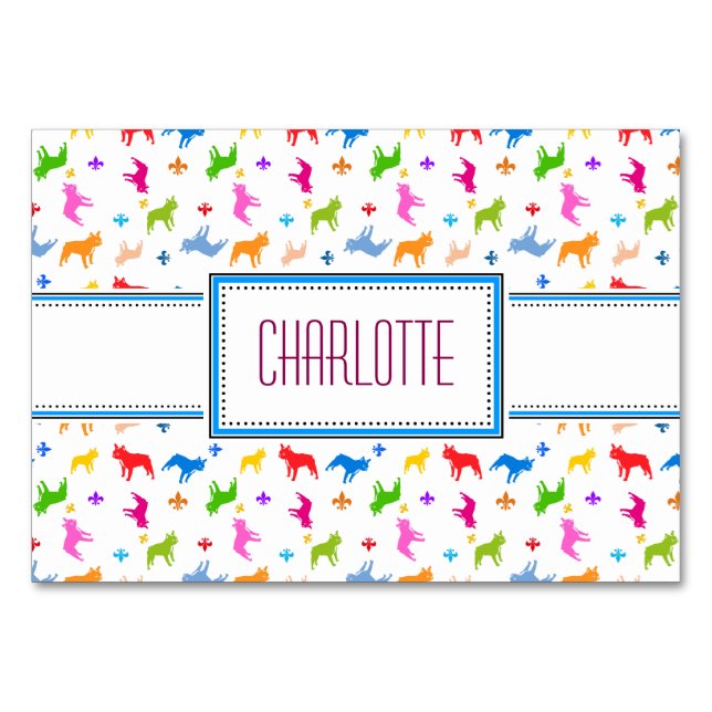French Bulldogs Tablecards Table Number (Front)