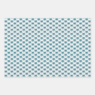 French Bulldogs Teal Frenchie Dog Portrait Print Wrapping Paper Sheet