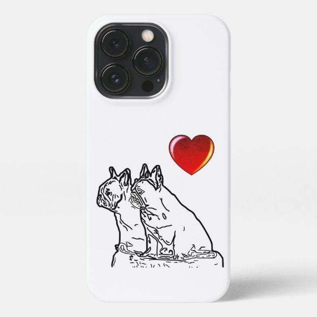 French Bulldogs two friends, iPhone Case (Back)
