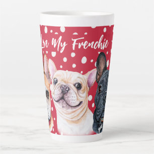 French Bulldogs Watercolor Latte Mug