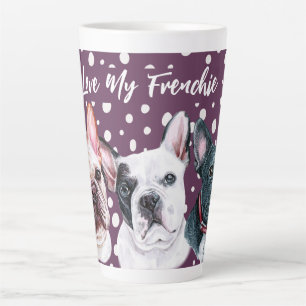 French Bulldogs watercolor Latte Mug
