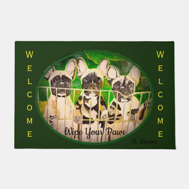 French Bulldogs Welcome Doormat (Front)