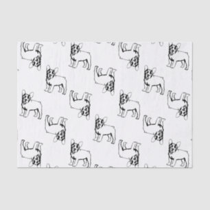 French Bulldogs white and black Tissue Paper