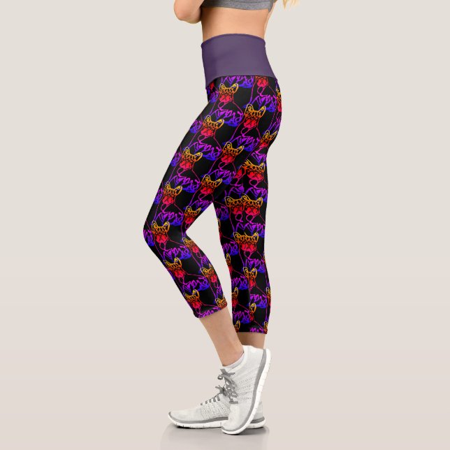 French Bulldogs with Heart French Bulldog Capri Leggings (Left)
