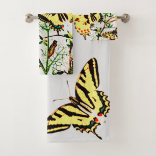 French Butterflies Bath Towel Set