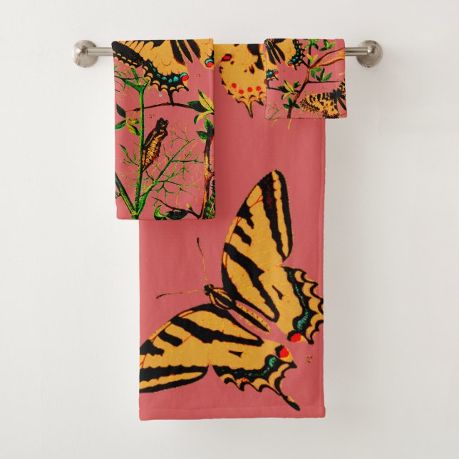 French Butterflies Bath Towel Set (Insitu)