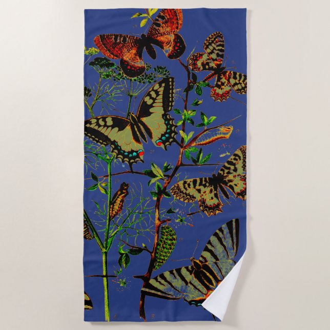 French Butterflies Beach Towel (Front)