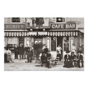 French cafe bar street scene photo print