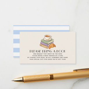 French Cafe Bébé Boy Book Request Baby Shower Enclosure Card