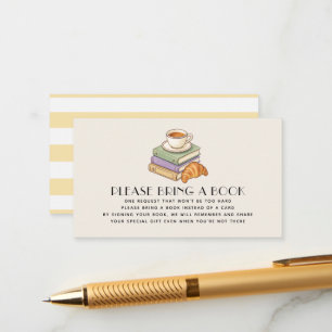 French Cafe Bébé Yellow Book Request Baby Shower Enclosure Card