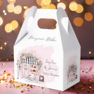 French Cafe Bonjour Bebe Paris Tea Baby Shower  Favour Box