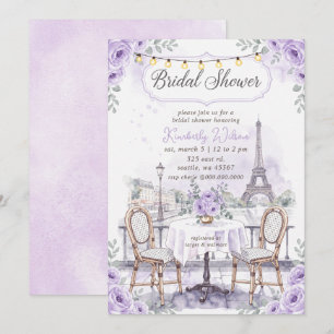 French Cafe Paris Theme Eiffel Tower Bridal Shower Invitation