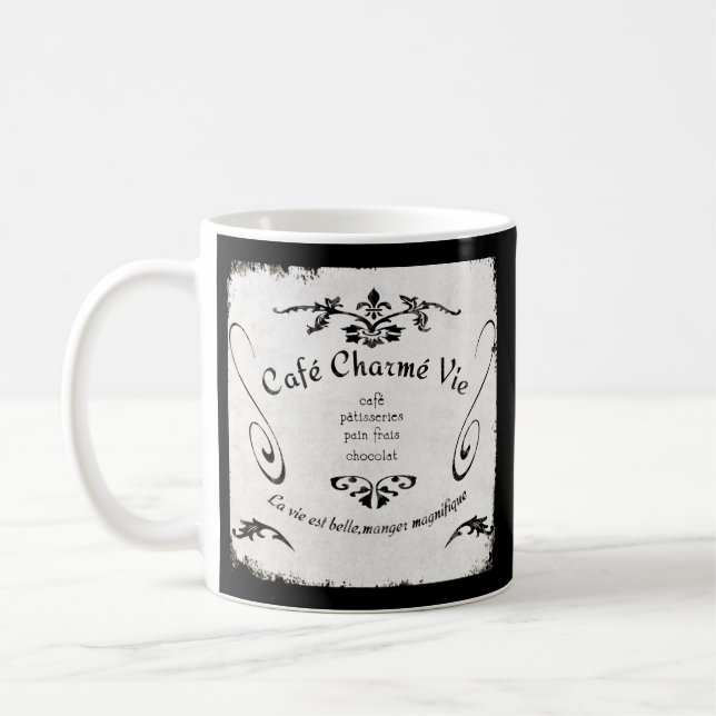 French Cafe Sign Mug (Left)
