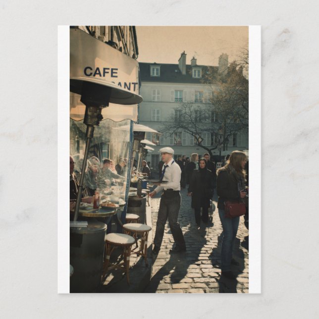 french cafe waiter postcard (Front)