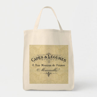 French Cafes & Legumes Grocery Tote