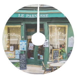 French cafes: Versailles cosy scene. Brushed Polyester Tree Skirt