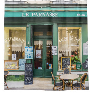 French cafes: Versailles cosy scene. Shower Curtain