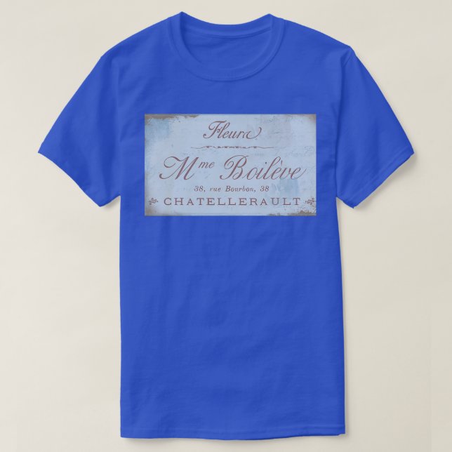 French Calligraphy Vintage Sign T-Shirt (Design Front)