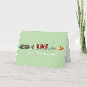 French Canadian Joyeux Anniversaire Card, Quebec Card