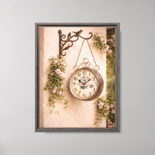 French Canvas Art Countryside Romantic Clock