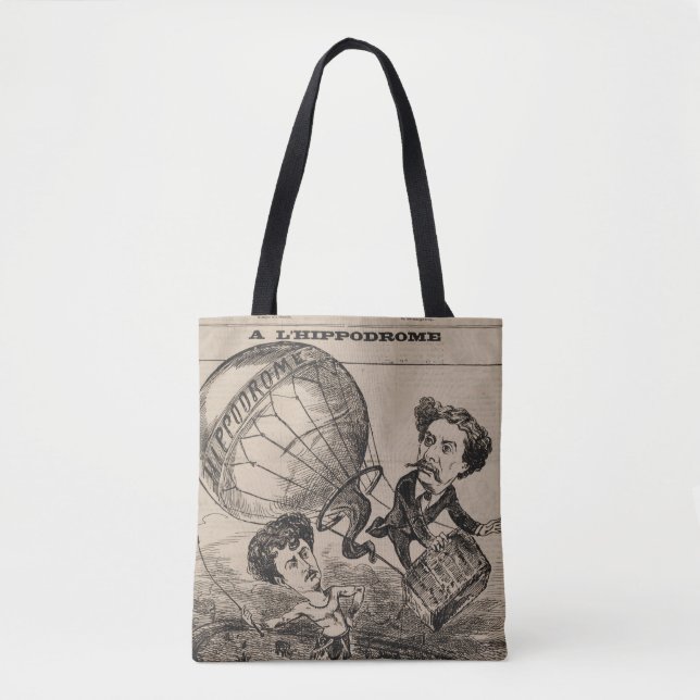 French Caricature Of Balloonist In Hot Air Balloon Tote Bag (Front)