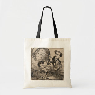 French Caricature Of Balloonist In Hot Air Balloon Tote Bag