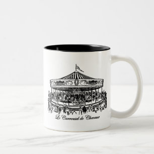 French Carousel Horses Apparel and Gifts Two-Tone Coffee Mug
