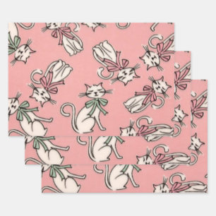 French Cats Wrapping Paper Sheet