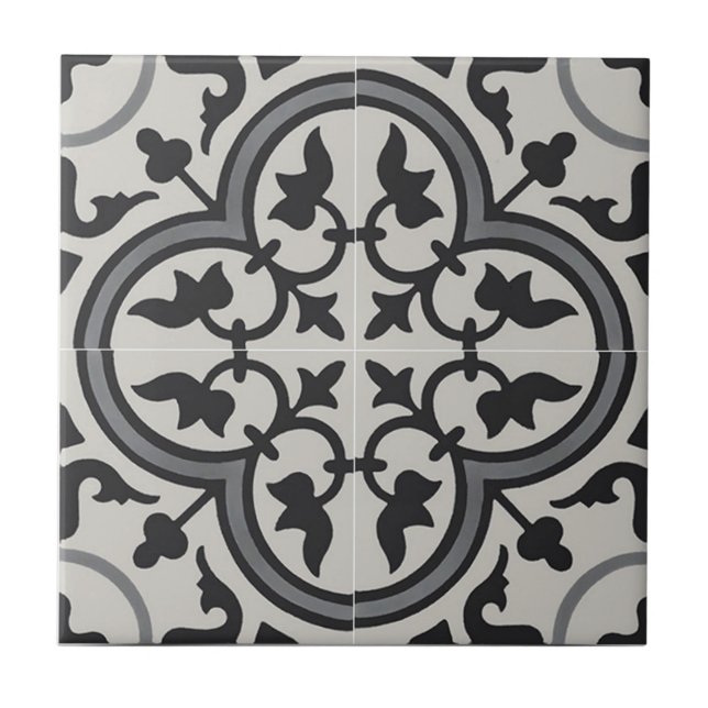 French Ceramic Tiles - Wall Tiles Black & Grey (Front)
