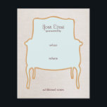 French Chair Flyer<br><div class="desc">Vector silhouette of french chair on faux linen background.</div>