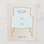 French Chair Flyer<br><div class="desc">Vector silhouette of french chair on faux linen background.</div>