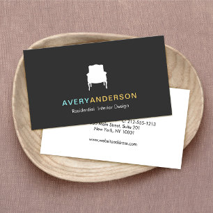 French Chair Logo Interior Designer Business Card