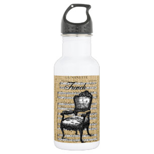 French Chair on Burlap 532 Ml Water Bottle