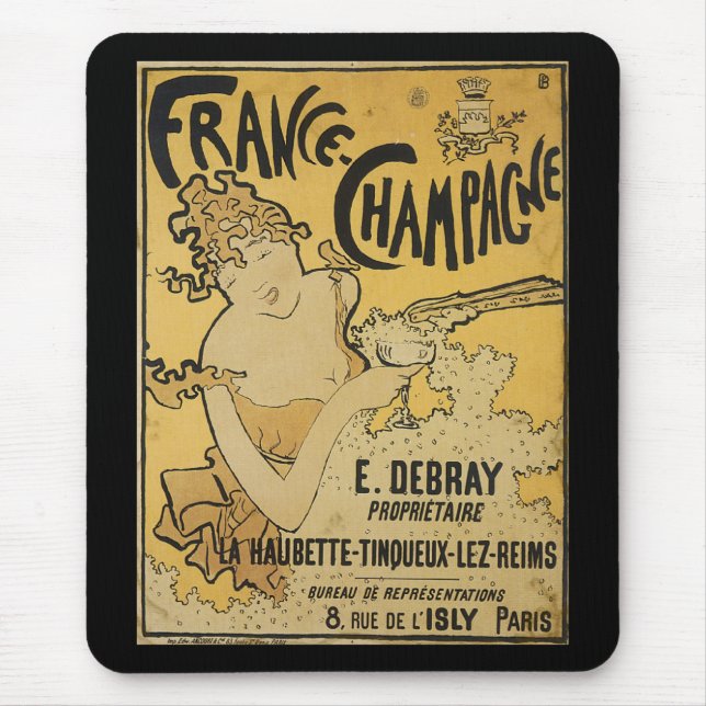 French Champagne Mouse Mat (Front)