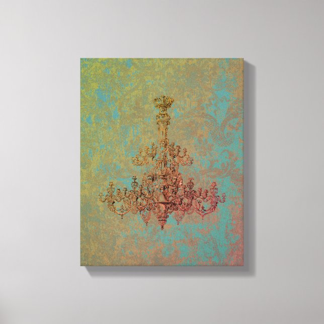 French Chandelier CHANGE COLOR - Wrapped Canvas (Front)