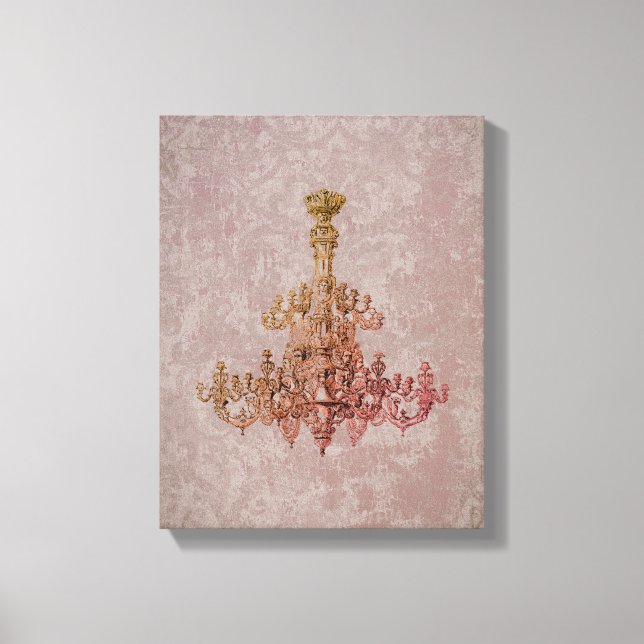 French Chandelier CHANGE COLOR - Wrapped Canvas (Front)