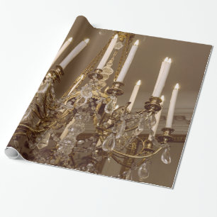 French Chandelier, Rococo In Paris Wrapping Paper