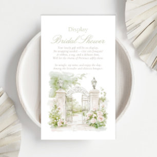 French Chateau Pastel Display Bridal Garden  Enclosure Card