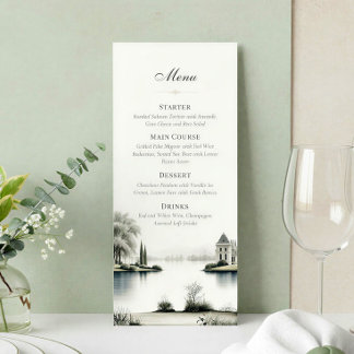 French Château Secret Garden Wedding Menu