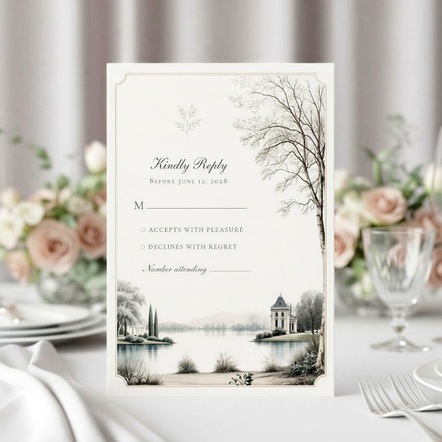 French Château Secret Garden Wedding Response Card (Creator Uploaded)