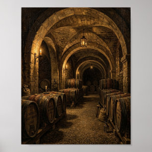 French Chateau Wine Cellar Cask I Poster