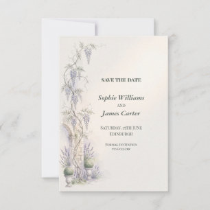 French Chateau Wisteria Wedding Save the Date