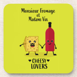 French cheese and wine gifts coaster