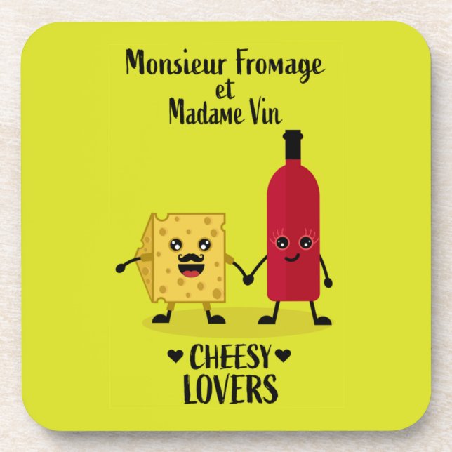 French cheese and wine gifts  coaster (Front)