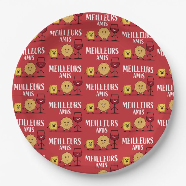 French cheese lovers  paper plate (Front)
