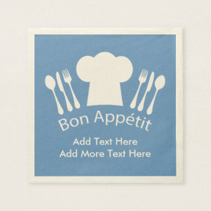 French Chef Bon Appetit Add Your Own Text Napkin
