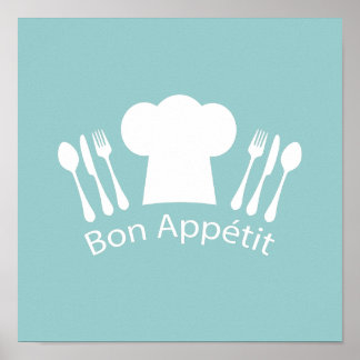 French Chef Bon Appetit Restaurant or Kitchen Poster