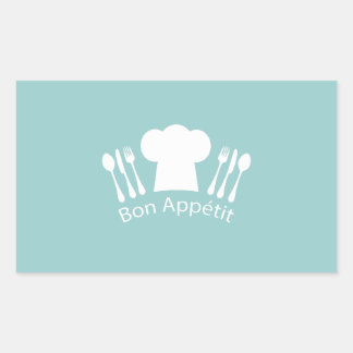 French Chef Bon Appetit Restaurant or Kitchen Rectangular Sticker