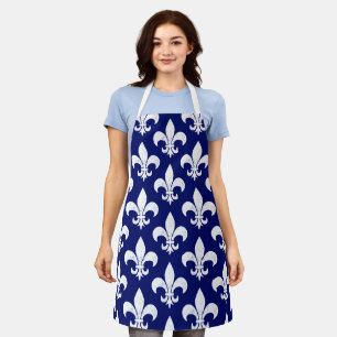 French Chef Fleur de Lys Blue and White France Apron